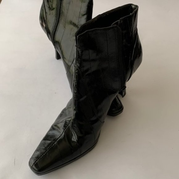 Moda Spana EEL Skin Black Ankle Boots